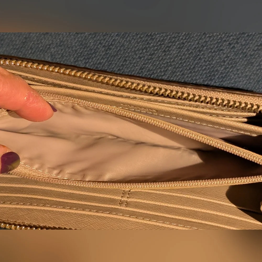 Tan Embossed Women's Wallet - Picture 7 of 10